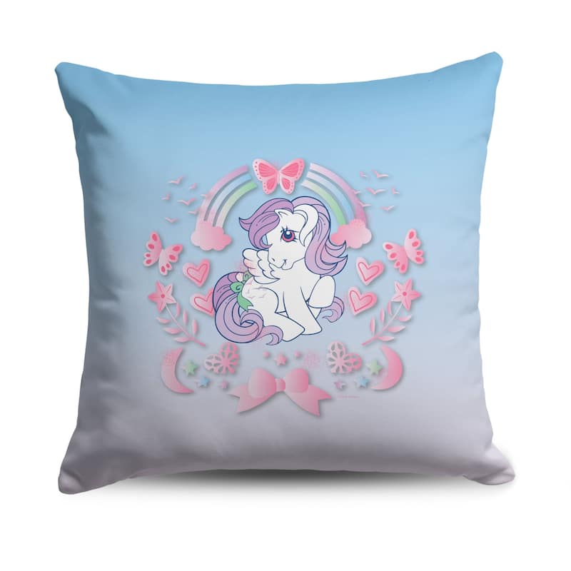 Hasbro My Little Pony 18 Inch Throw Pillow - 18" x 18" - Bows And Butterflies