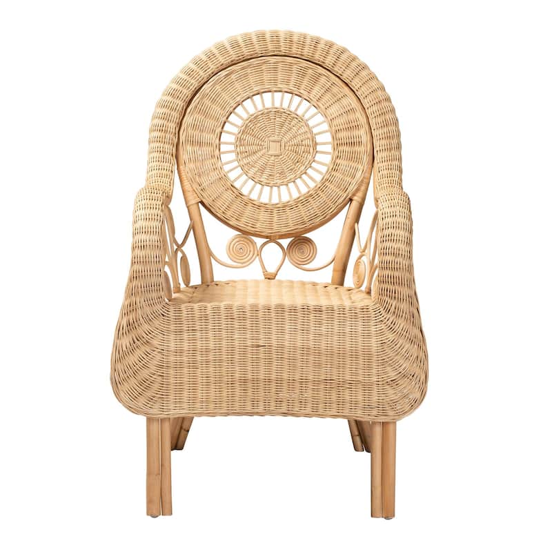 Putri Modern Bohemian Natural Rattan Arm Chair