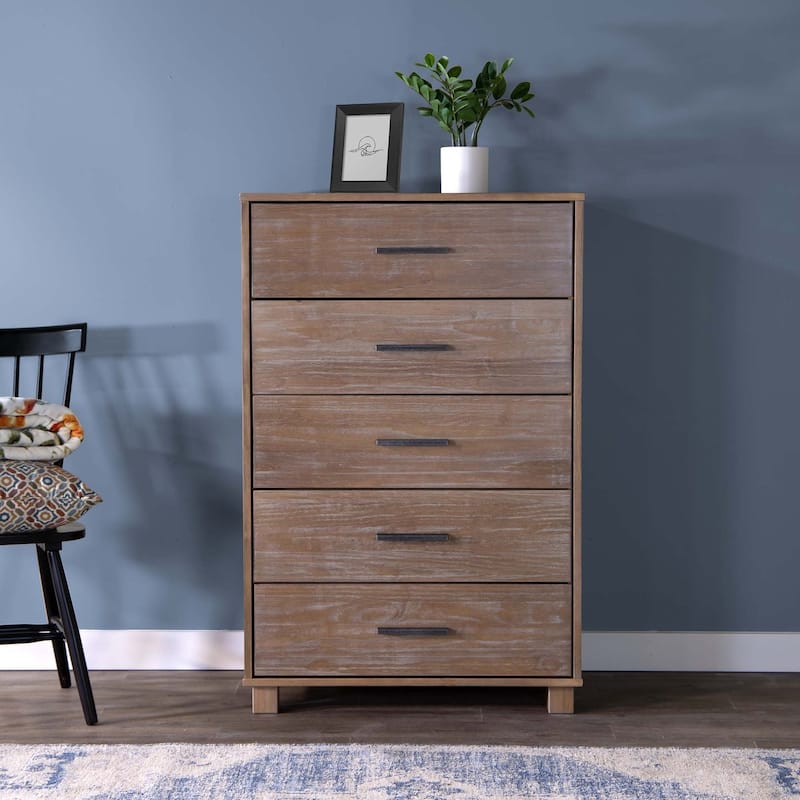 Grain Wood Furniture Loft 5-Drawer Chest - Weathered Pine