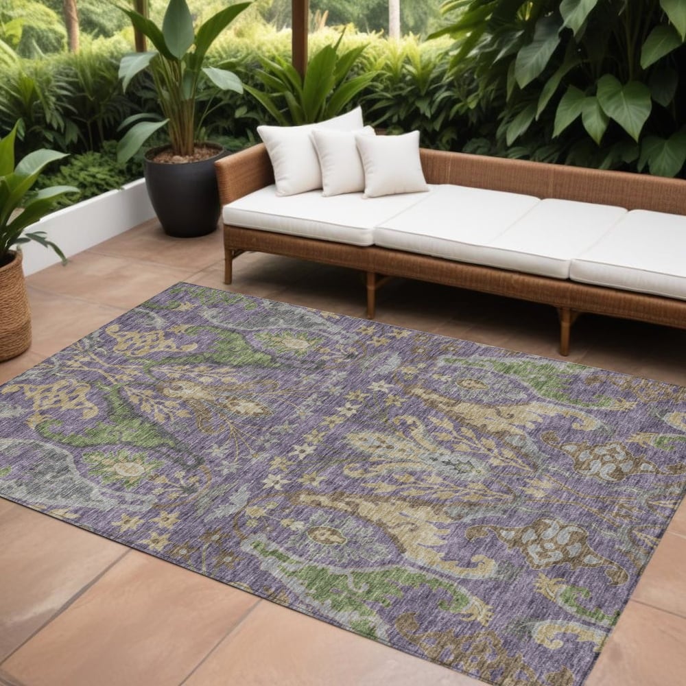 HomeRoots Floral Transitional Rectangle Outdoor Rug