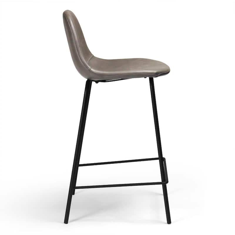 Maxine Vegan Leather Counter Height Stools Black Legs (Set of 2)