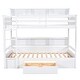 preview thumbnail 7 of 11, Twin Size Bunk Bed with Built-in Shelves Beside both Upper and Down Bed and Large Storage Drawer,Multifunctional Bunk,White