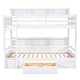 preview thumbnail 9 of 11, White Twin Over Twin Bunk Bed with Drawer, Solid Wood Bed Frame with Built-in Shelves Beside Both Upper & Down Bed for Bedroom