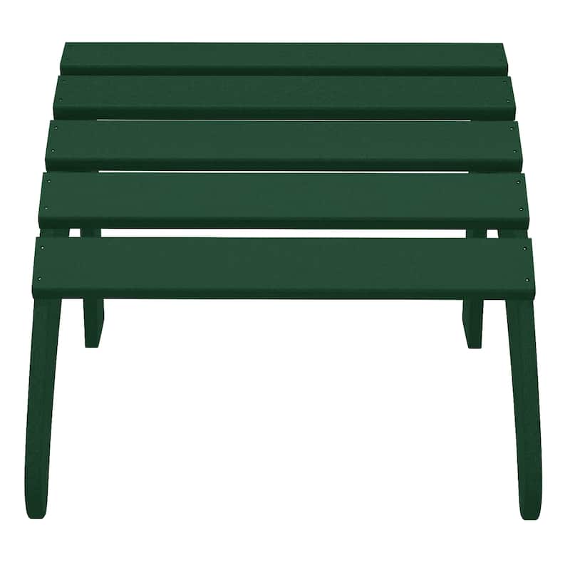 Polytrends Laguna Hdpe All Weather Outdoor Patio Foldable Ottoman - Dark Green