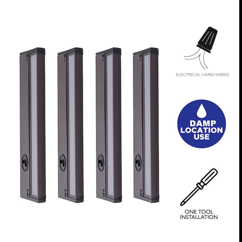 4-Pack Bronze Selectable 3000K/3500K/4000K Dimmable Integrated LED Under Cabinet Light