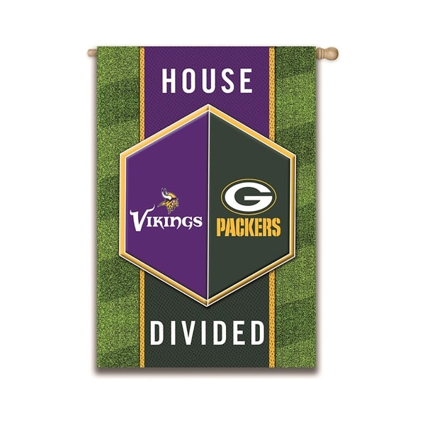 Green Bay Packers Vs. Minnesota Vikings 29" x 43" House Divided Flag