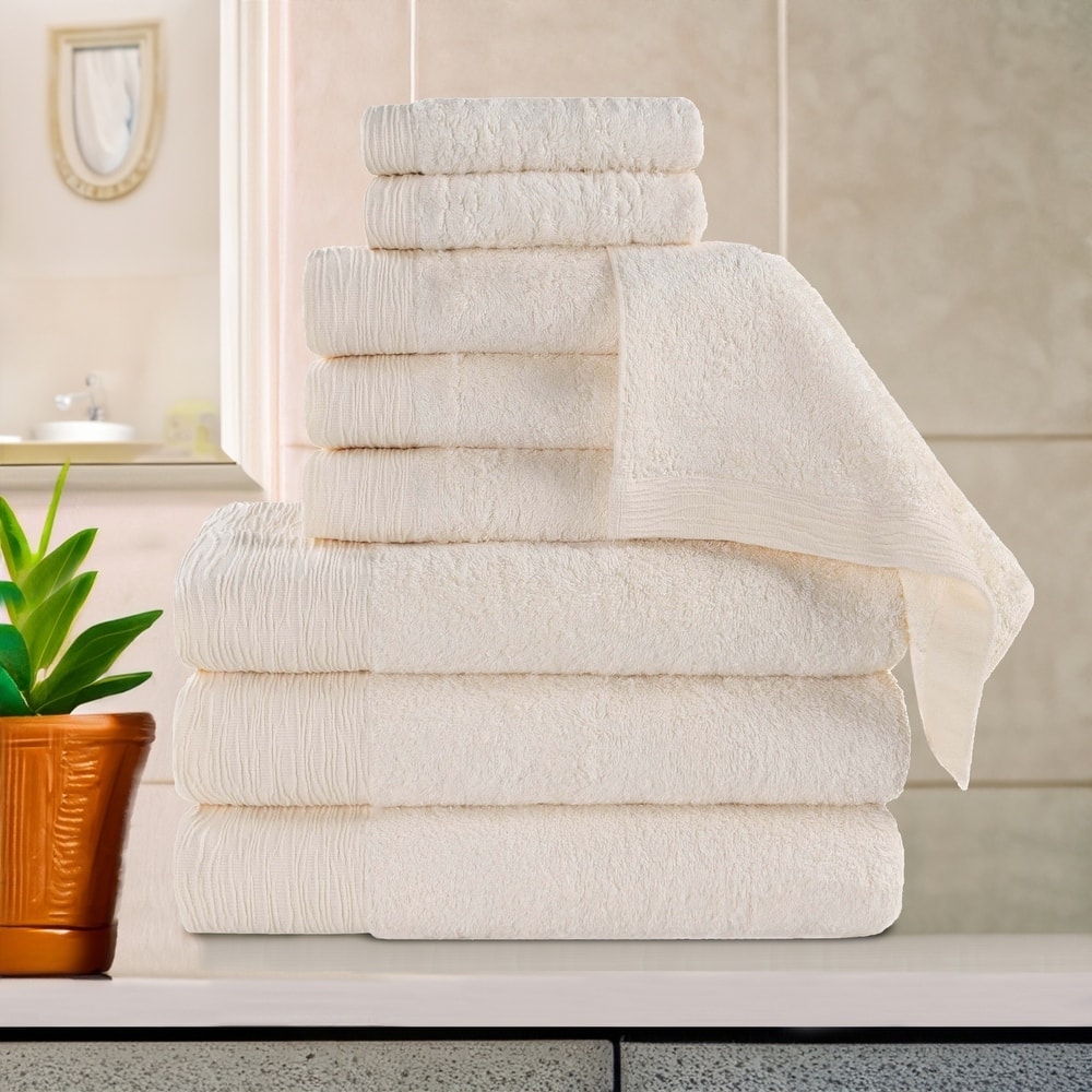 Superior Sierra Rayon From Bamboo Cotton Blend 9 Piece Bathroom Towel Set