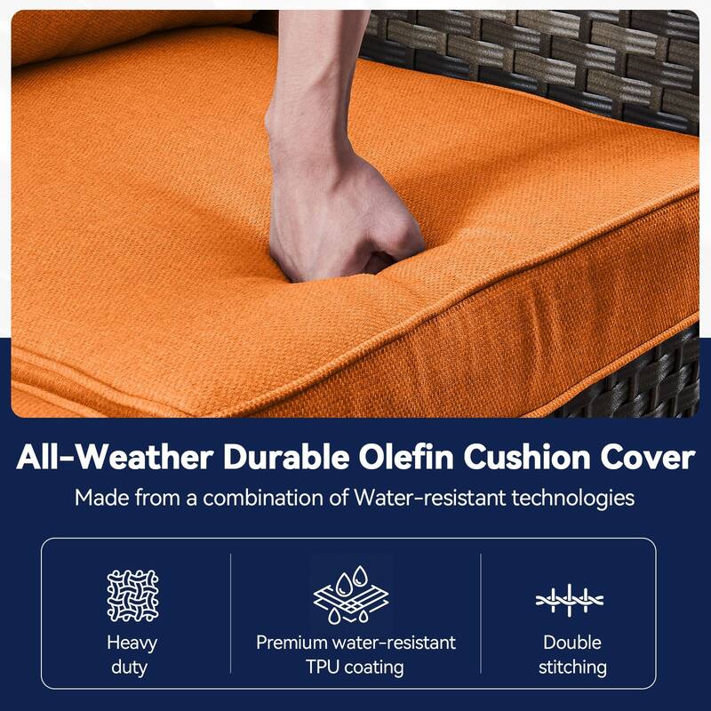 All-Weather Deep Seating Chair Cushions for Patio Chairs