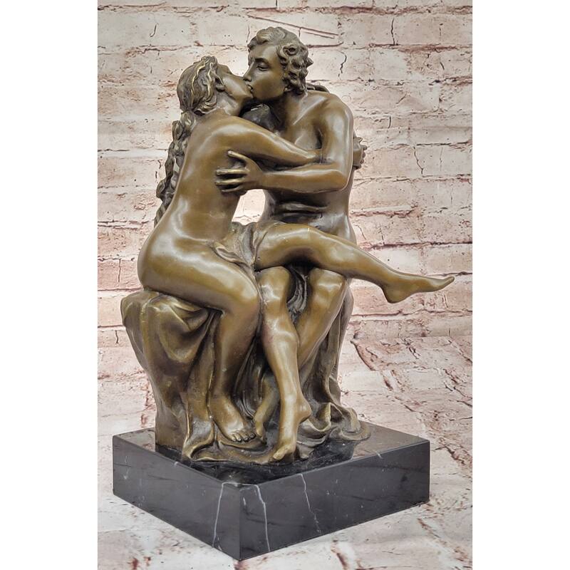 Romantic Tribute To Rodins The Kiss Bronze Sculpture Original Art By Milo