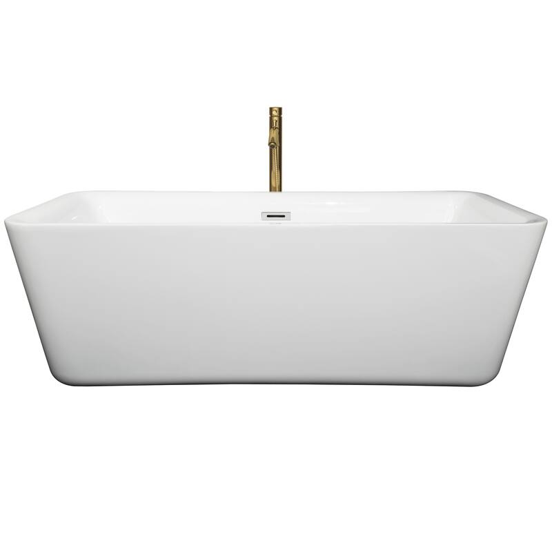Wyndham Collection Emily 69-inch White Freestanding Soaking Bathtub