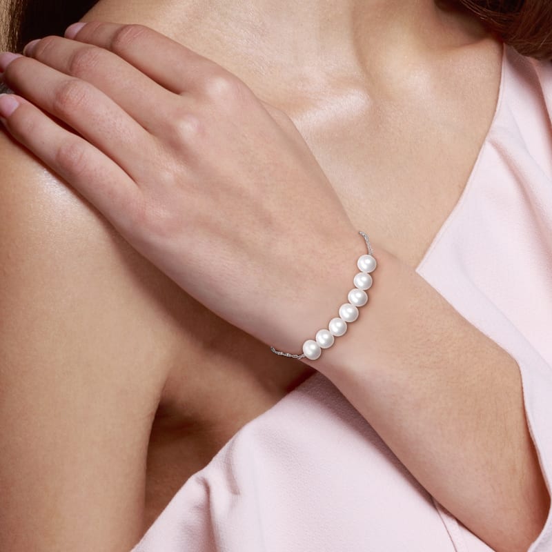 Miadora 7.5-8mm Freshwater Cultured Pearl Bracelet in Sterling Silver