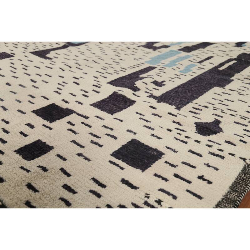 Moroccan Abstract Rug Hand-Knotted Wool Carpet - 7'8"x 10'3"