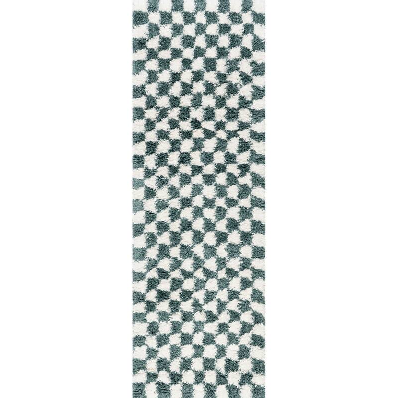 Nuloom Adelaide Mid-Century Checkered Shag Area Rug