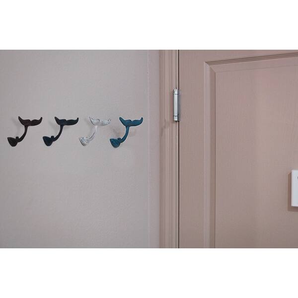 Shop Set Of 4 Colorful Cast Iron Whale Tail Wall Hooks Decorative