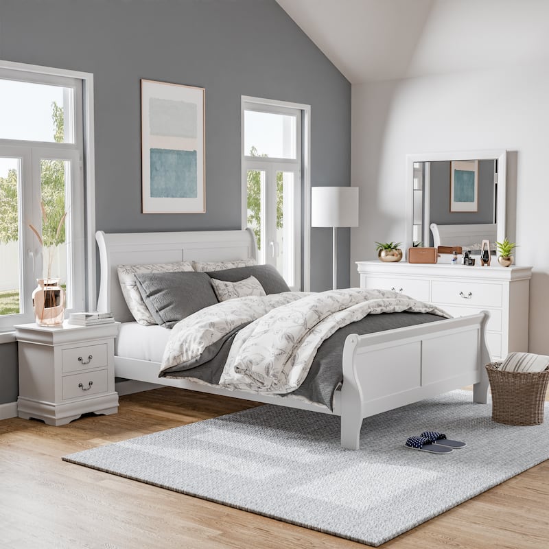 Furniture of America Mayday Traditional Solid Wood 2-Drawer Nightstand