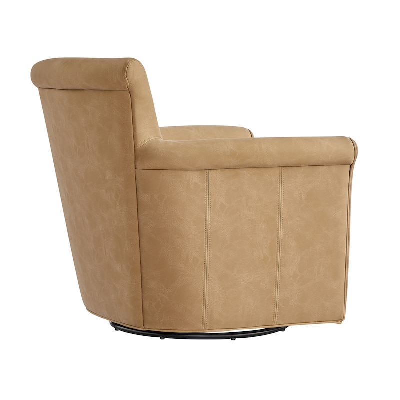 Whitby Faux Leather Swivel Accent Chair