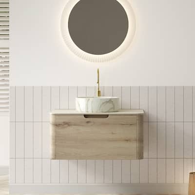 Wall-Mounted Bathroom Vanity with Sink