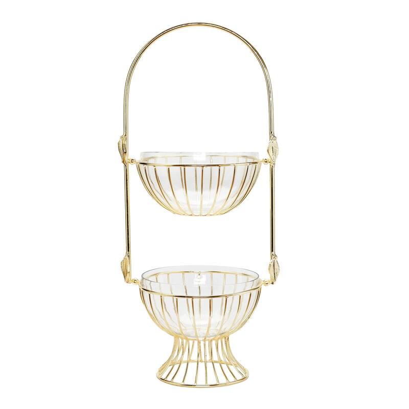 Gold Leaf 2 Tiered Centerpiece