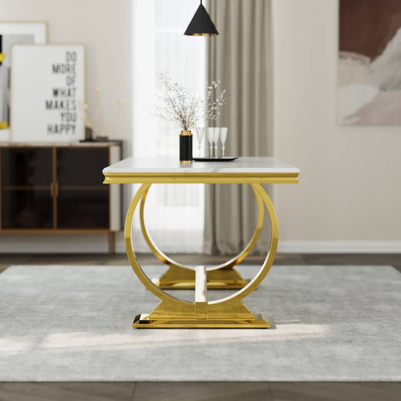 Dining Table Set with Arm Dining Chairs