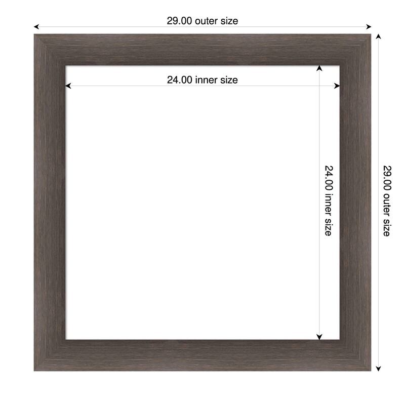 Amanti Art Hardwood Chocolate Framed Dry Erase Magnetic Board - 29 x 29 in - Hardwood Chocolate