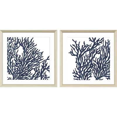 Blue Coral I S/2 Framed Art Exclusive Giclee Under Glass