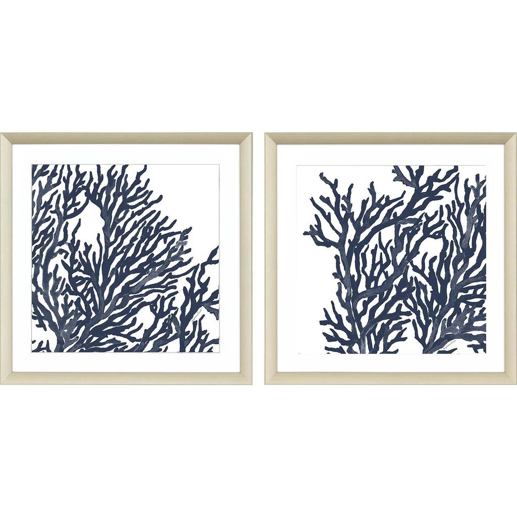 Blue Coral I S/2 Framed Art Exclusive Giclee Under Glass