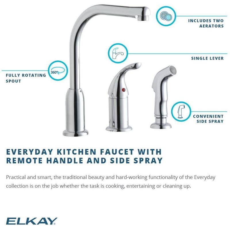 Elkay Everyday 1.5 GPM Widespread Kitchen Faucet - Includes Side Spray