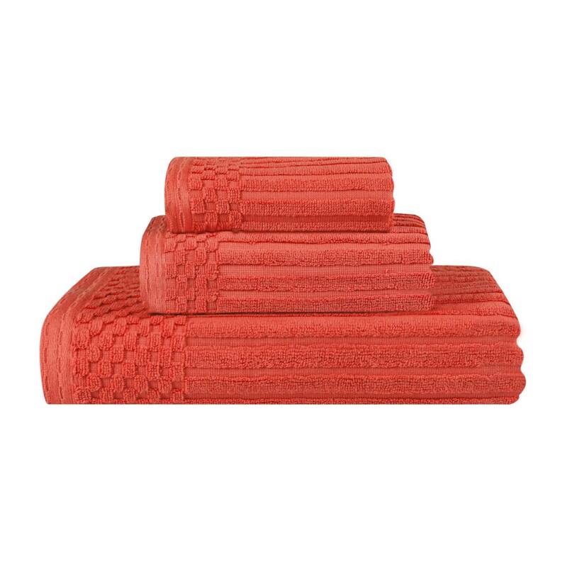 Superior Soho Ribbed Cotton 3-Piece Assorted Towel Set