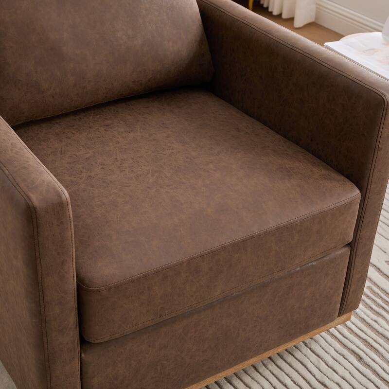 30.7"W Upholstered Square Swivel Accent Chair and Comfy Accent Single Sofa Chair, 360 Degree Club Chair