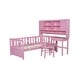 preview thumbnail 24 of 52, Twin Size Multifunctional Wood Platform Bed with Bookshelf at the Head of the Bed, Built-in Desk and Matching Chair