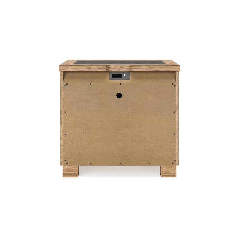 Dani Nightstand with 2 Drawers, 29 Inch, Rustic Brown Solid Hardwood