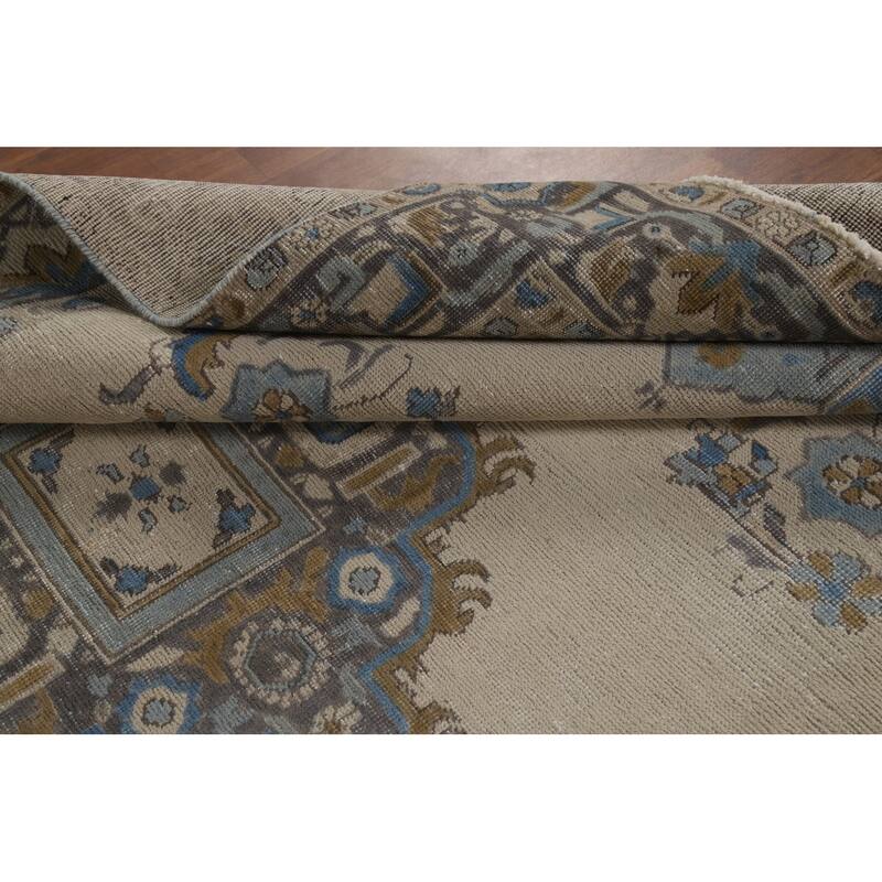 Geometric Tabriz Persian Rug Traditional Oriental Handmade Wool Carpet - 6'10"x 9'4"