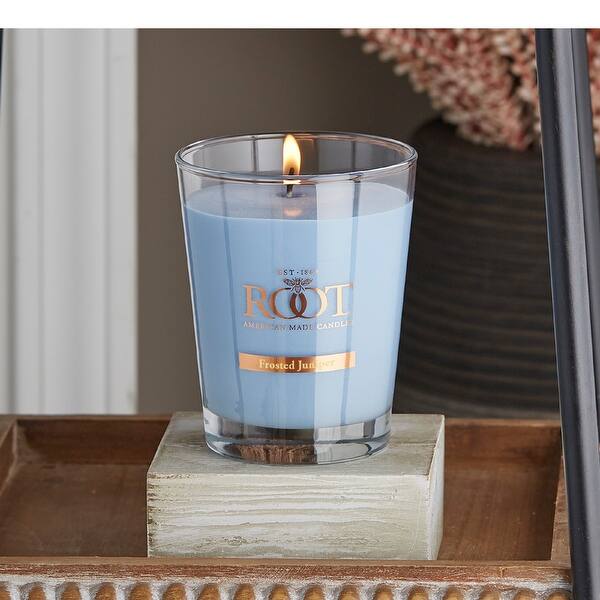 Root Candles Frosted Juniper 10.5 oz Large Veriglass Jar Bed Bath