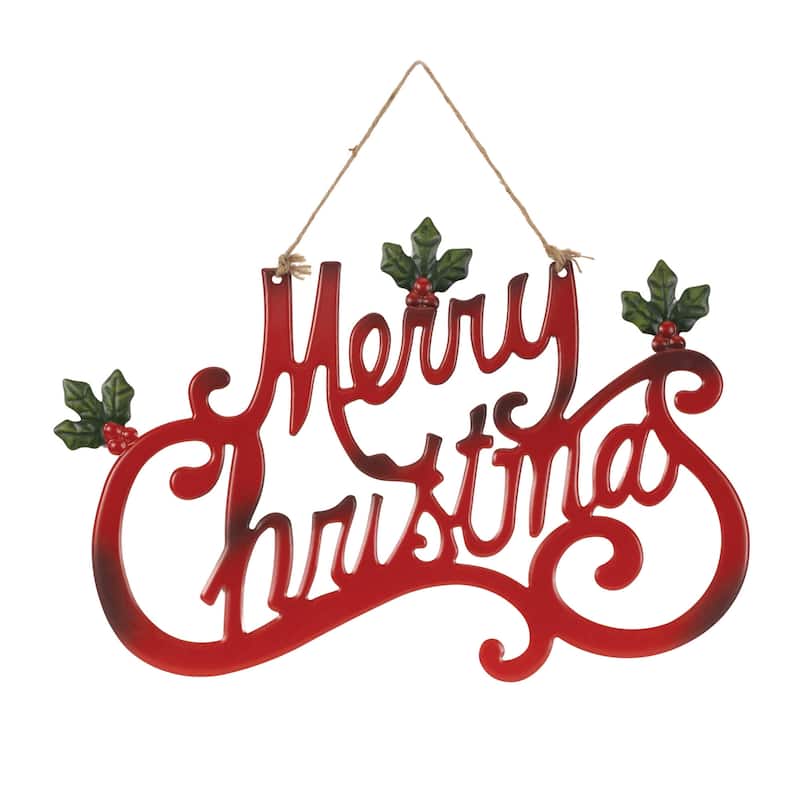 Cut Metal Merry Christmas Sign 19"L