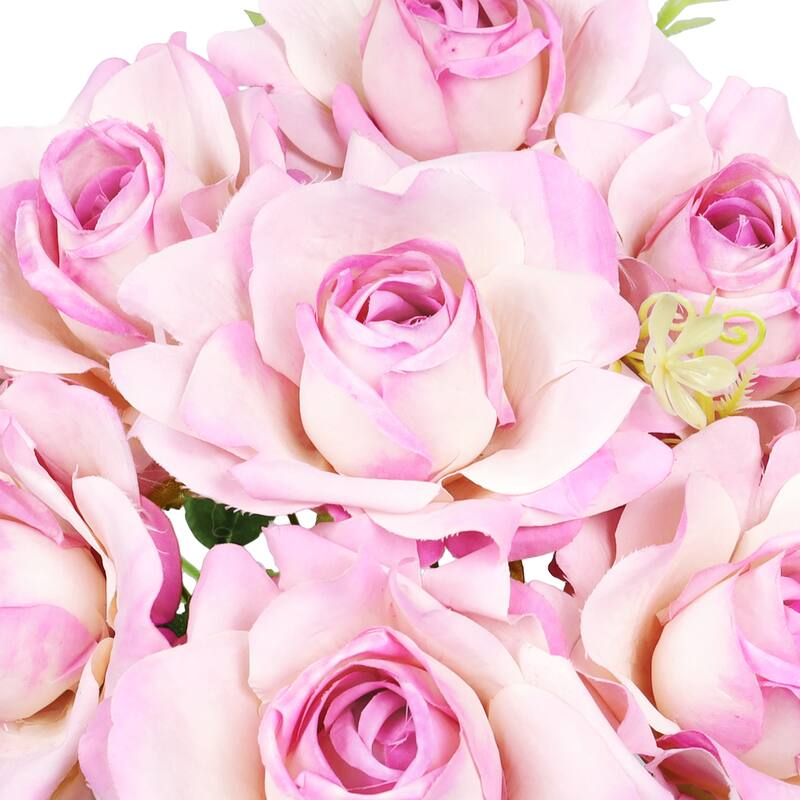 Set of 2 Dusty Mauve Artificial Gardenia Rose Flower Stem Bush Bouquet 17in - 17" L x 11" W x 11" DP