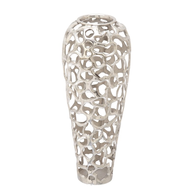 Gold Aluminum Metal Cutout Coral Decorative Vase