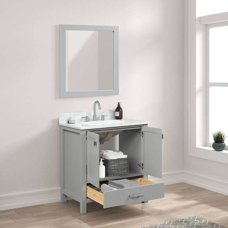 Blossom Geneva 30" Bathroom Vanity with Marble Top & Undermount Sink