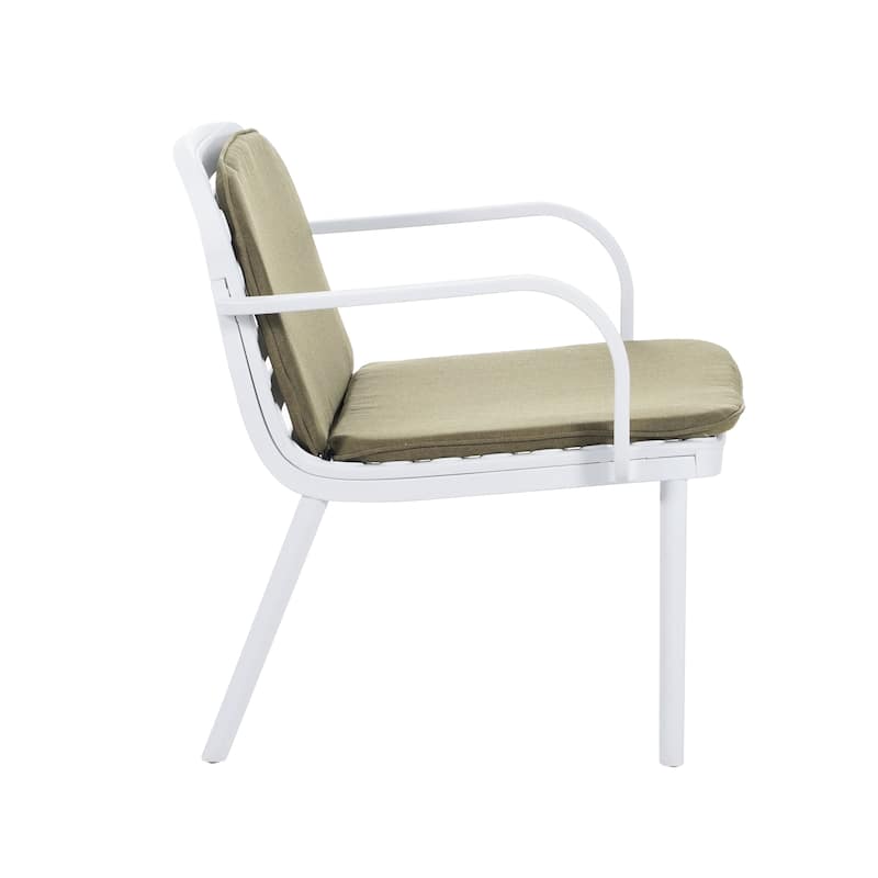 Green White Outdoor Armchairs Patio Chairs Upholstered Arm Chair Reading Chair Accent Chair Reception Chair Side Chair