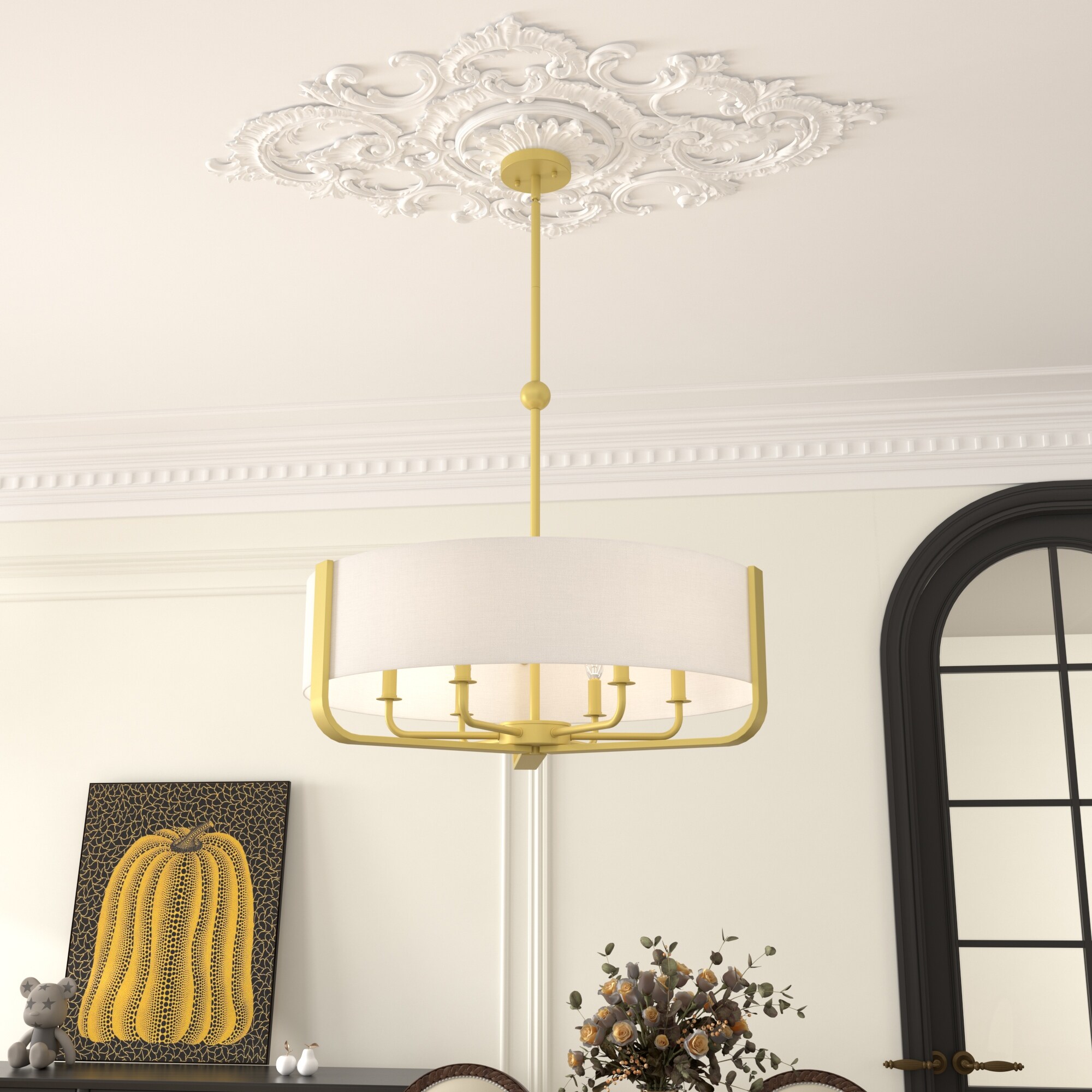Acroma Mid-century Modern 6-light Drum Chandelier - 28.87