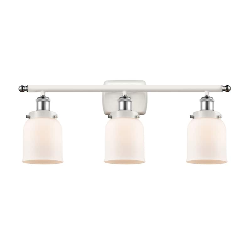 Innovations Lighting 916-3W-12-26 Bell Vanity Bell 3 Light 26" Wide - White and Polished Chrome / Matte White