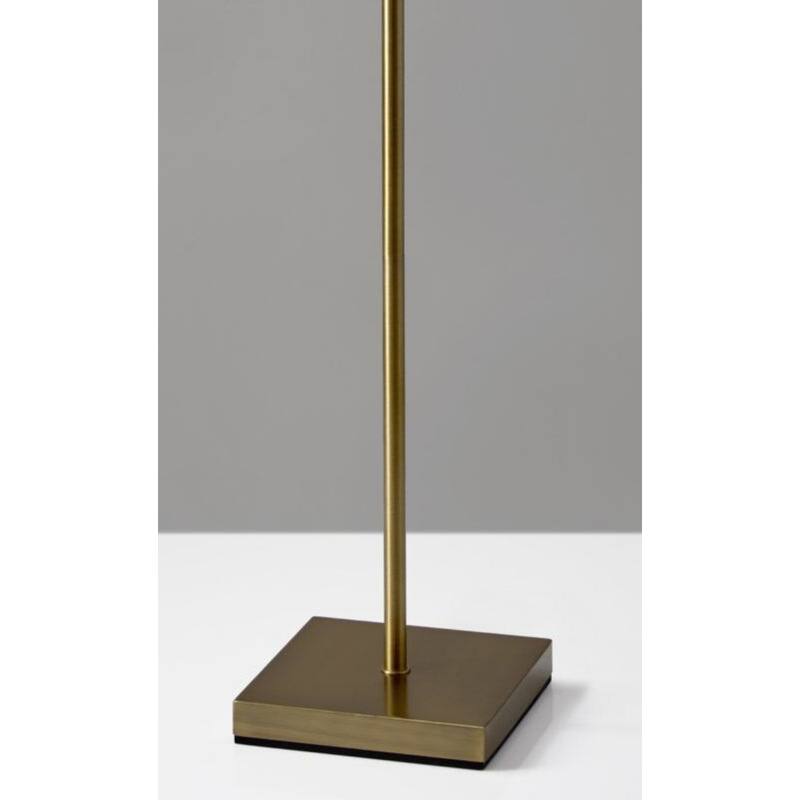 71" Brass Torchiere Floor Lamp with White Glass Shade and Traditional Metal Pole Lamp for Living Room - 71”H x 8.5”W x 8.5”D