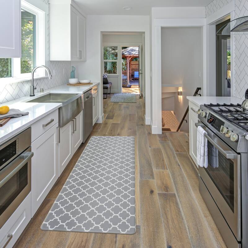 World Rug Gallery Modern Trellis Pattern Anti Fatigue Standing Mat