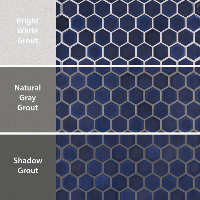 Merola Tile Tribeca 2" Hex Glossy Cobalt 11-1/8" x 12-5/8" Porcelain Floor and Wall Tile