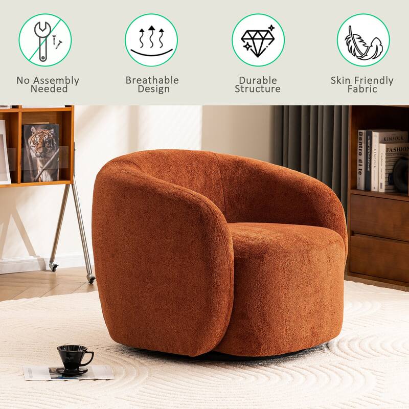 Mid-Century Modern Accent Chair, Soft Padded Single Sofa