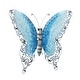 preview thumbnail 4 of 32, Iron Metal Eclectic Butterfly Wall Decor in Blue, Purple, or Green (16" H X 21" W) - 16 x 21