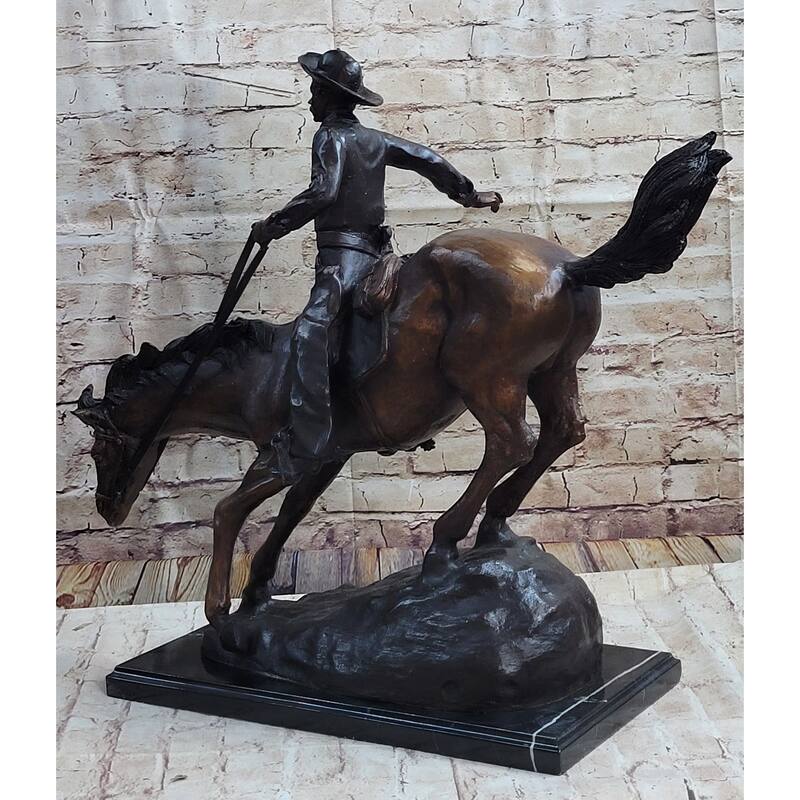 Frederic Remington Arizona Cowboy Bronze Sculpture Statue Western Americana 22 Inches X 26 Inches