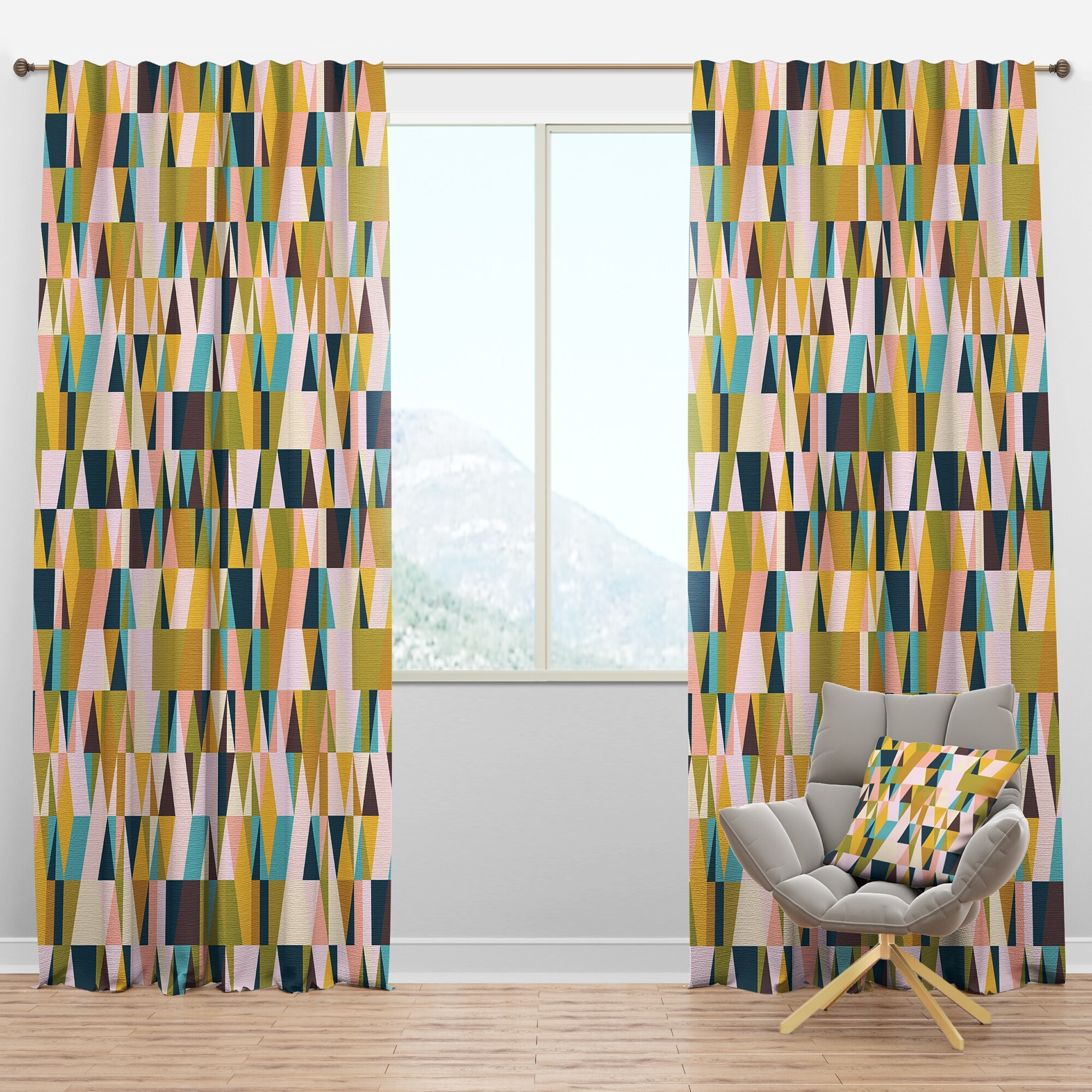 Designart 'Triangular Retro Design I' Mid-Century Modern ...