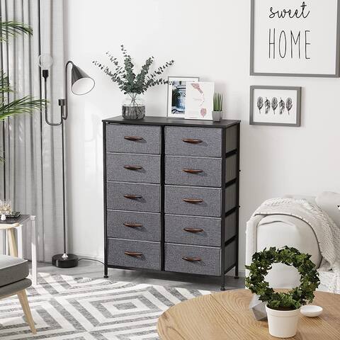 39.37"Tall Fabric 10-Drawer Dresser