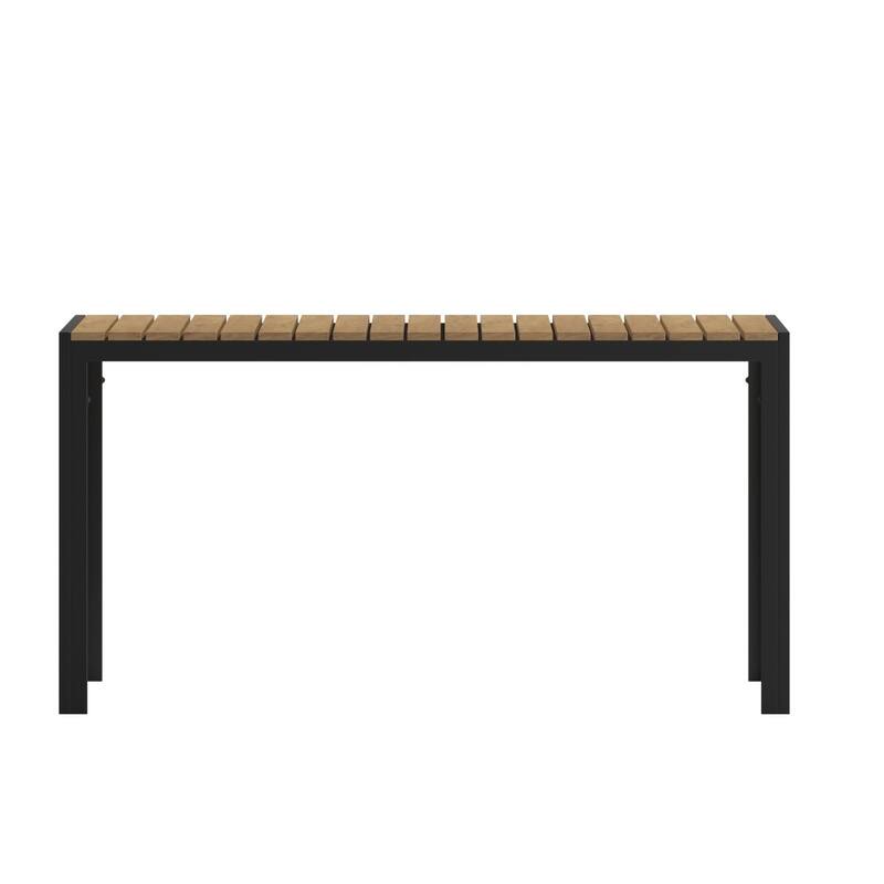 Commercial 55 x 31 Faux Teak Outdoor Patio Table