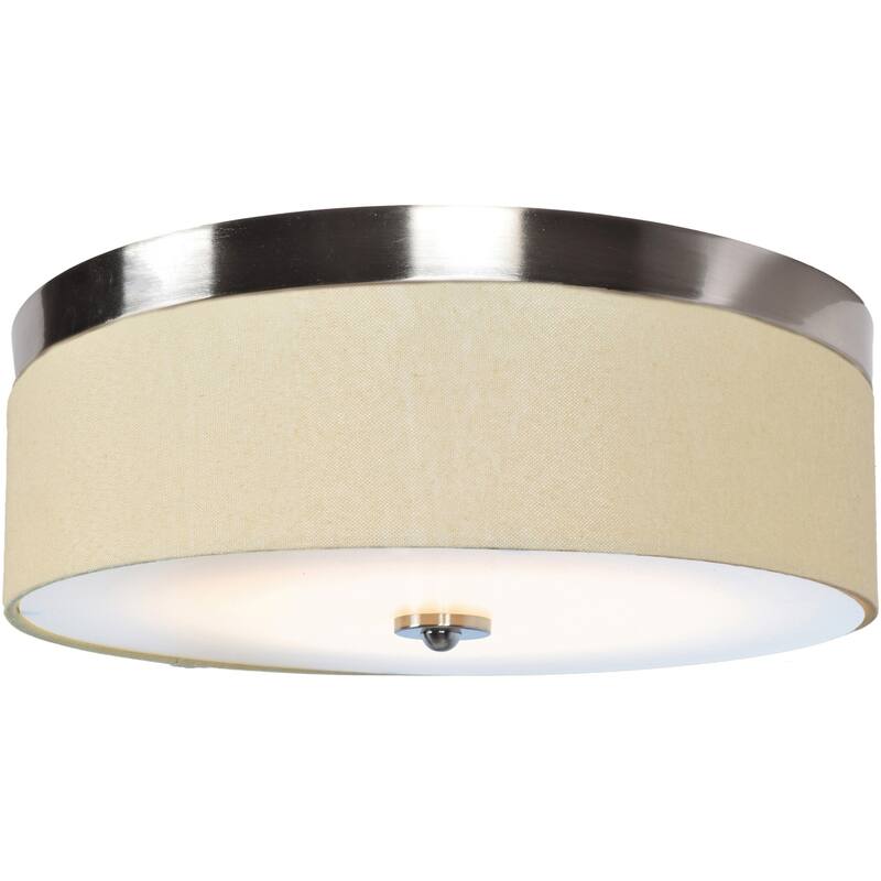 Access Lighting Mia Single Light 16" Wide Integrated LED Flush Mount - Brushed Steel / Acrylic